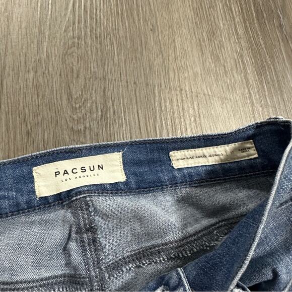 PacSun Medium Wash Lace Up Front High Rise Skinny Jegging Jeans Size 27 - Picture 6 of 10